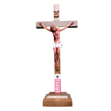  Pasyjny Krzyż Serca Jezusowego Końca Czasu  stojący 22 cm