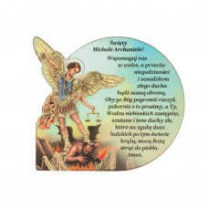 MAGNES na lodówkę ŚWIĘTA MICHAŁ ARCHANIOŁ z modlitwą do Świętego o ochronę